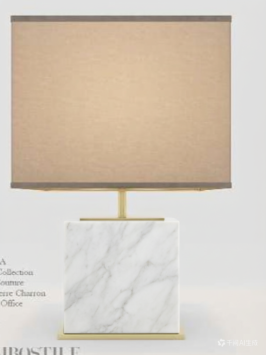 Custom table lamp with Carrara marble base